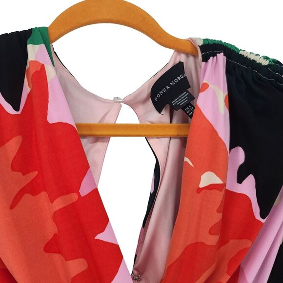 Donna Morgan NWT Ruched Surplice Neck Bodycon Tie Dress Size 6 - Picture 5 of 13